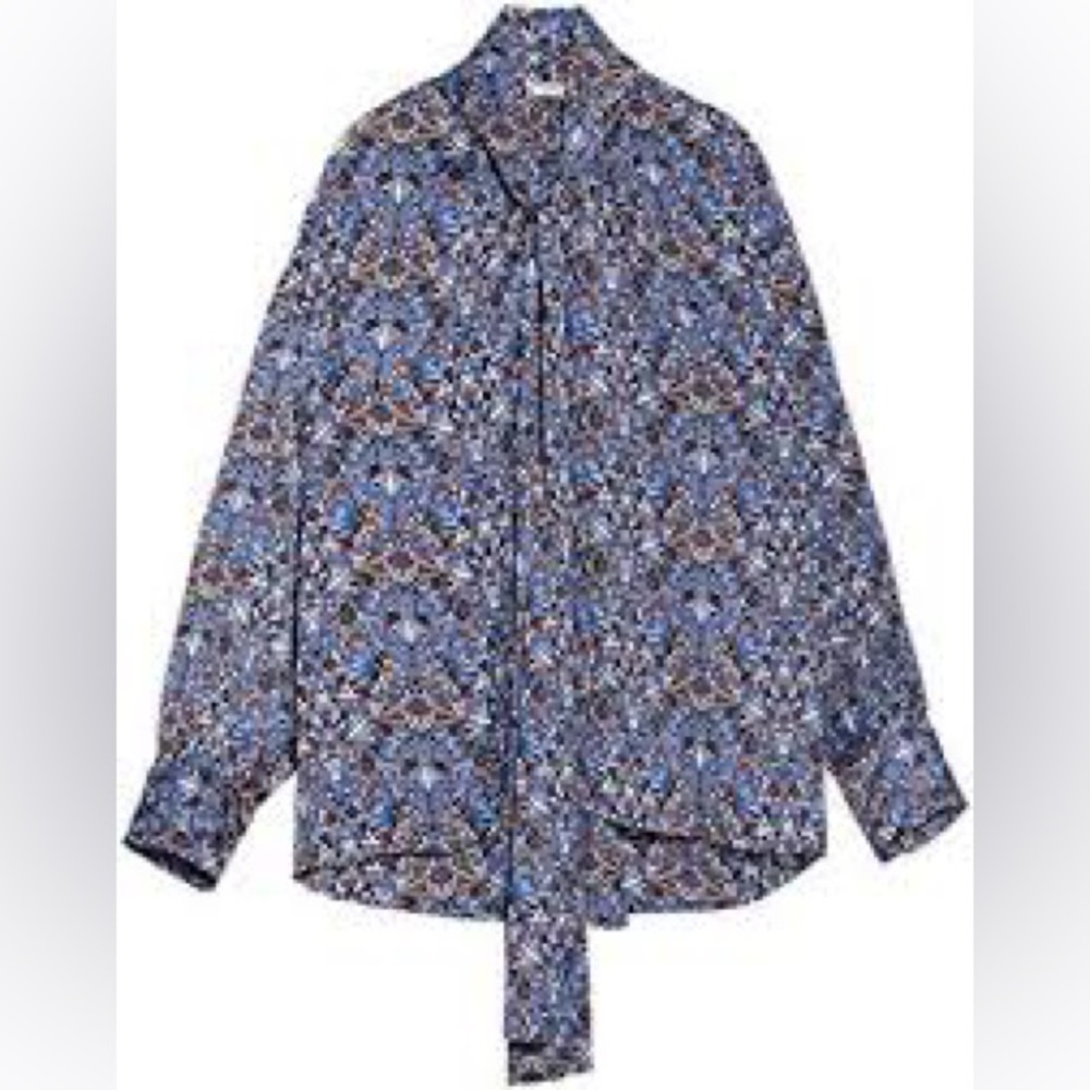 Zara TIED FLORAL BLOUSE - Picture 10 of 12